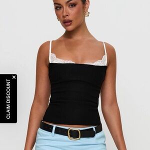 Princess Polly Black and White lace corset NWT